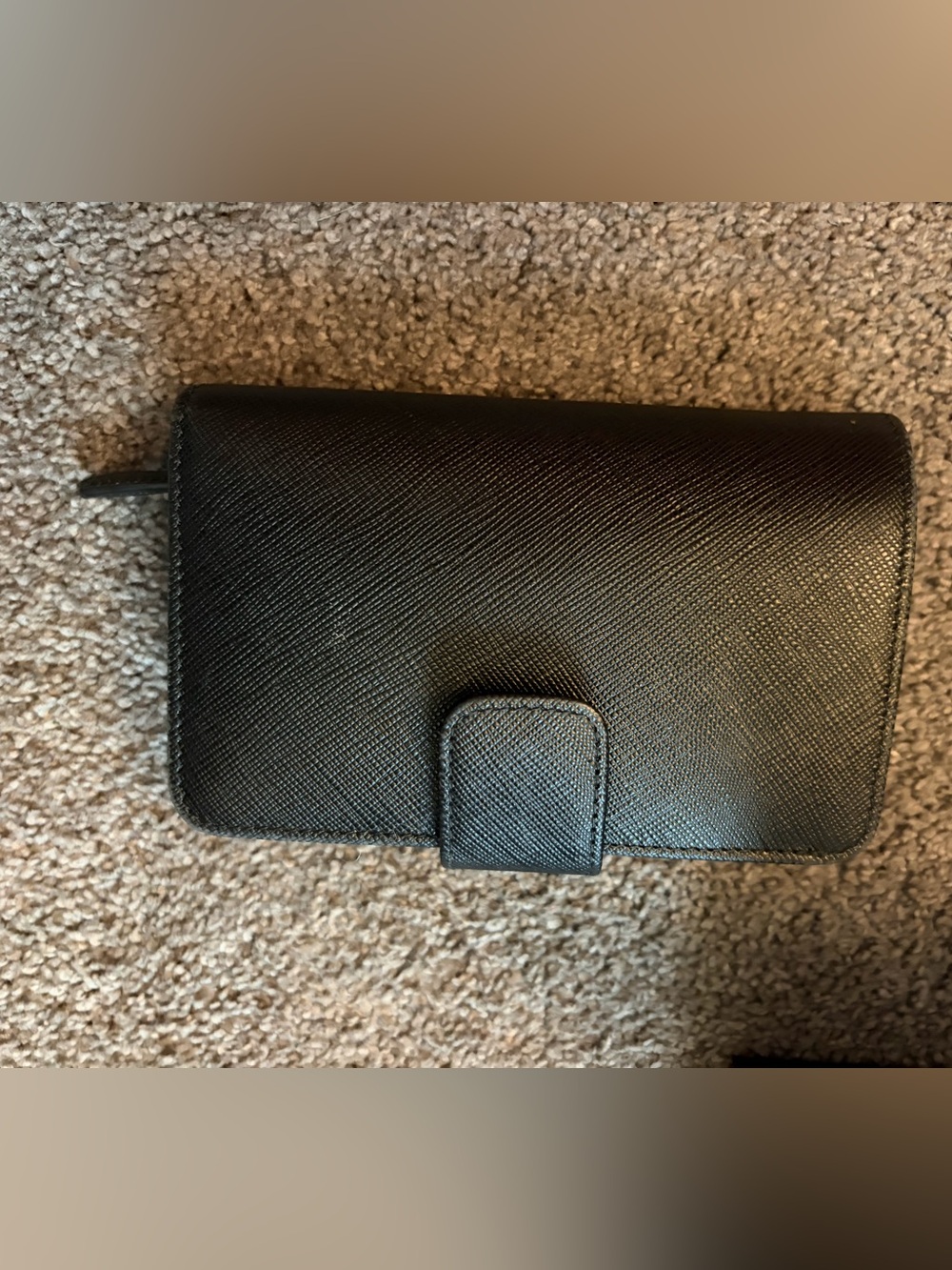Prada Black Saffiano Leather Zip-Around Wallet with Gold Logo - Picture 7 of 16